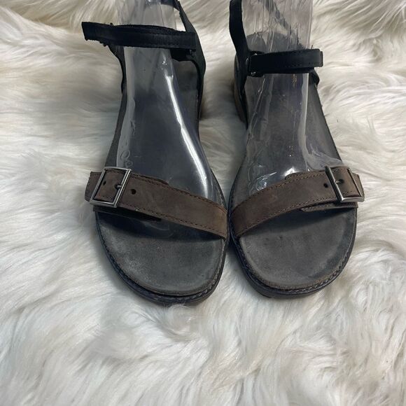 Naot Leather Buckle Brown and black ankle strap Sandal rubber soles Sizes EU - Picture 3 of 10